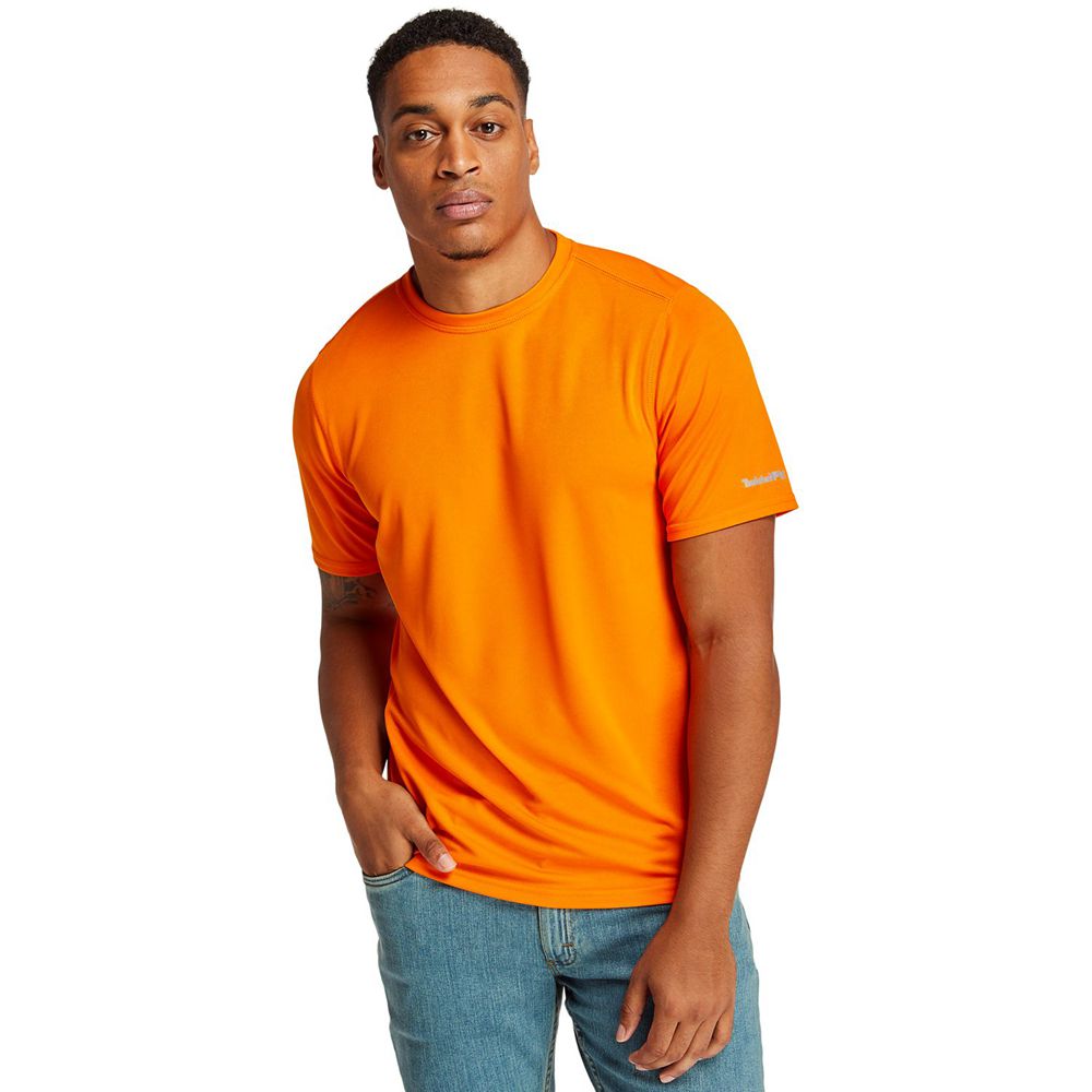 Timberland Mens T-Shirts PRO® Wicking Good Short Sleeve - Orange - India WN8015623